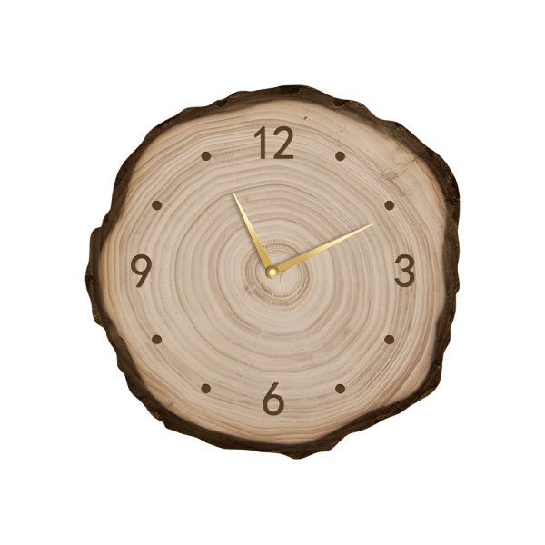 Rustic Round Wood Slice Clock with Remote Control and LED Lights - US Plug - Image 10