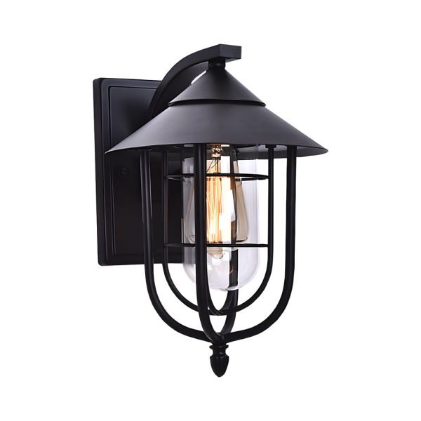 Waterproof Retro Iron Glass Motion Sensor Black Modern Outdoor Wall Lights - Image 6