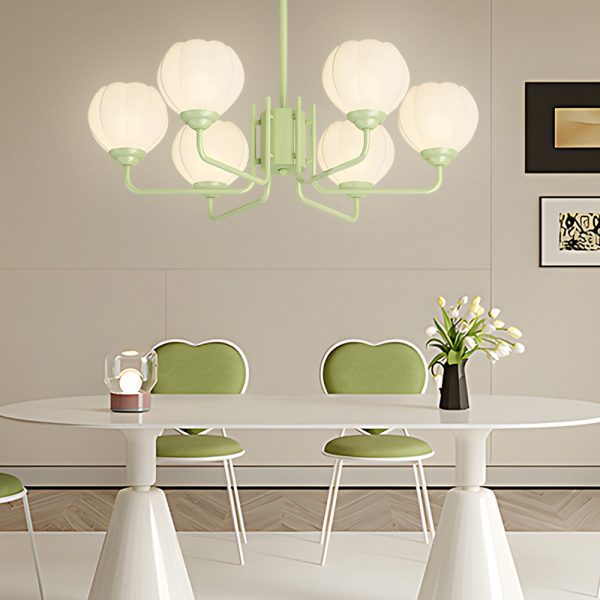 6 Flowers Round Bell Orchid Three Step Dimming Modern Hanging Lights Fixture - Image 2