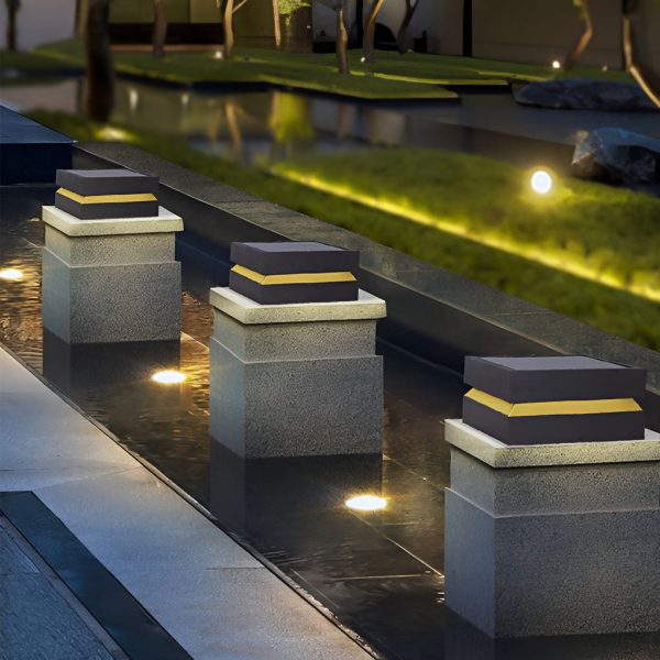 Square LED 16w Waterproof Black Modern Solar Post Caps Lights Pillar Light - Image 2
