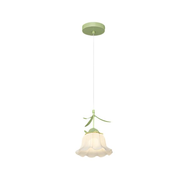 Bell Orchid Flowers Three Step Dimming Green Modern Pendant Lights Fixture - Image 7