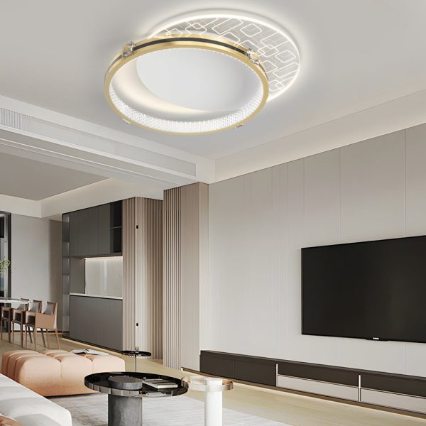Round Acrylic Creative LED Three Step Dimming Modern Ceiling Lights Fixture - Image 2