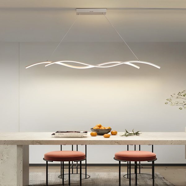 Double Wavy Minimalist LED Creative Modern Chandelier Hanging Ceiling Lamp - Image 2