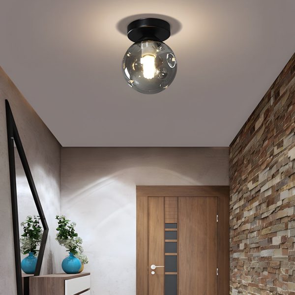 Nordic Corridor Glass Ceiling Light Fixture with Amber/Smoky Shades - Image 4