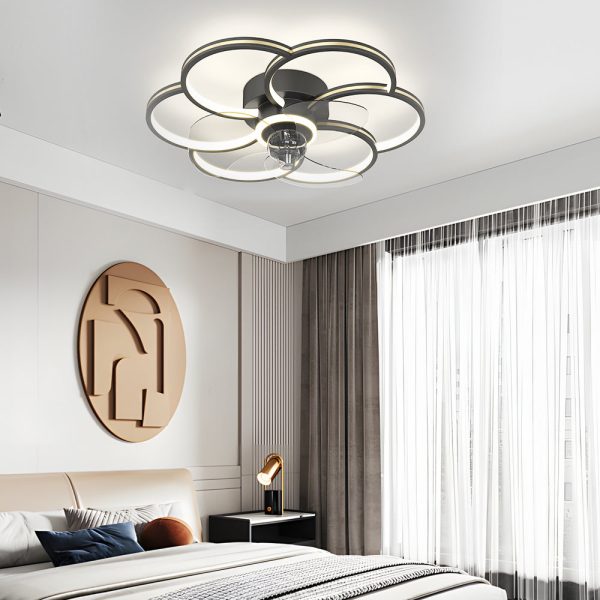 Flower Creative Three Step Dimming LED Silent Modern Ceiling Fan and Light - Image 3
