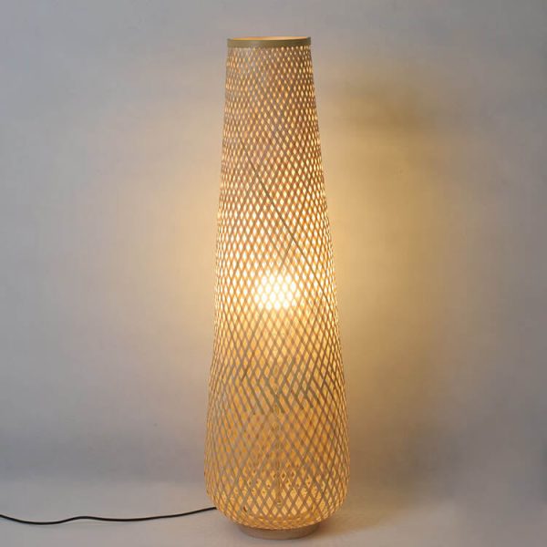 Modern Bamboo Weaving Column 1-Light LED Standing Floor Lamp - Image 8
