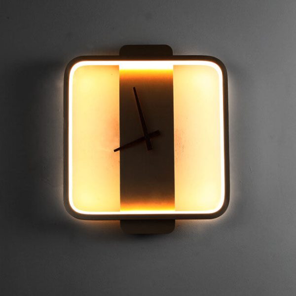 Modern Minimalist Clock Shaped 1-Light LED Wall Sconce Lamp - Image 9