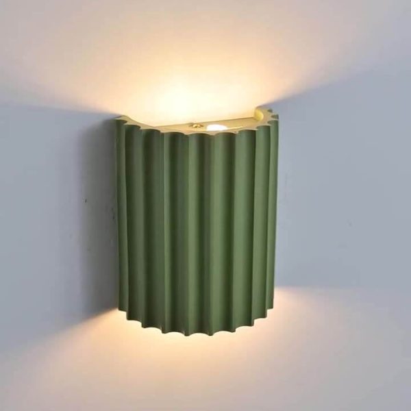 Macaron Resin Striped Half Cylinder 1-Light Wall Sconce Lamp - Image 9