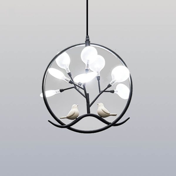 Nordic Metal Circular Bird Branch 9-Light Chandelier - Image 13