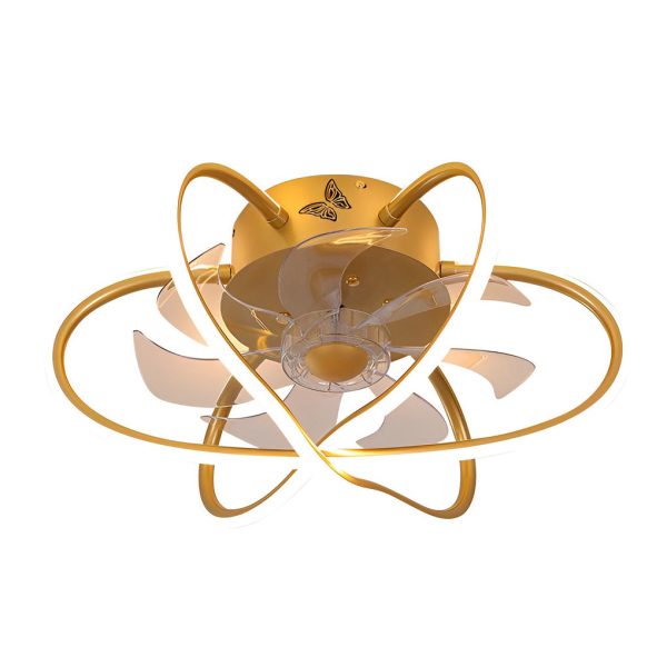 Round Flower Cage LED Dimmable with Remote Bladeless Ceiling Fans Lamp - Image 6