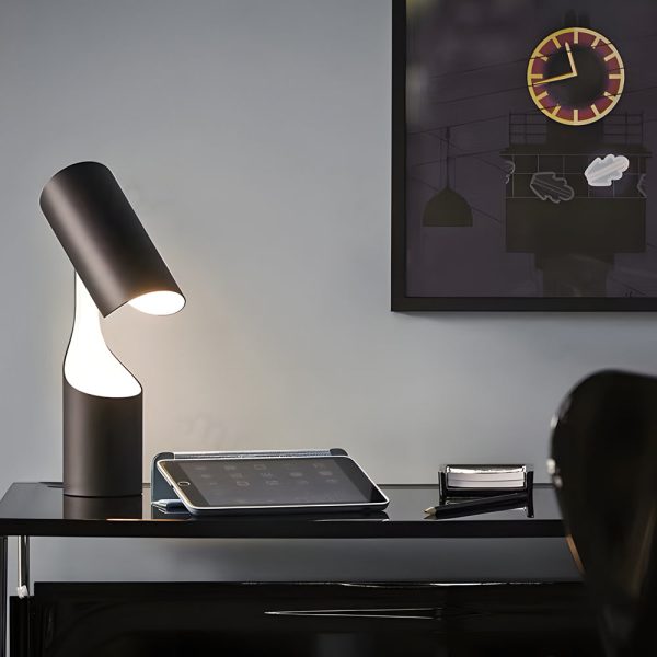 Nordic Black LED Desk Lamp with Adjustable Cylinder Design - Image 3