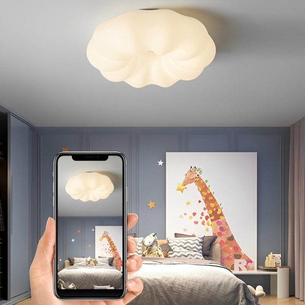 Pumpkin Shape Clouds Stepless Dimming LED White Nordic Ceiling Lights - Image 2