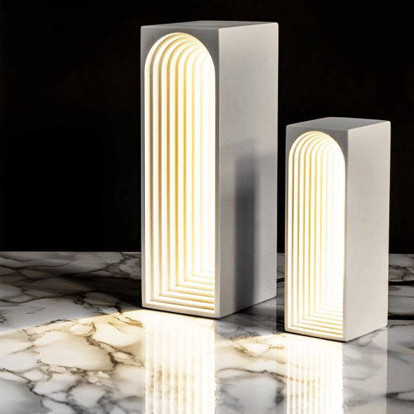 Nordic USB Concrete LED Rectangle Table Lamp - Image 2