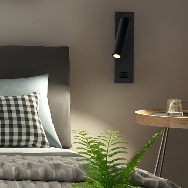 Rectangular Adjustable LED Modern Wall Lamp with Switch USB Charging Port - Image 2