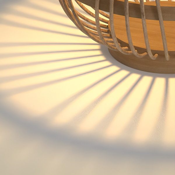 Portable Rattan Wood LED Waterproof Modern Solar Garden Lights Lawn Lamp - Image 8