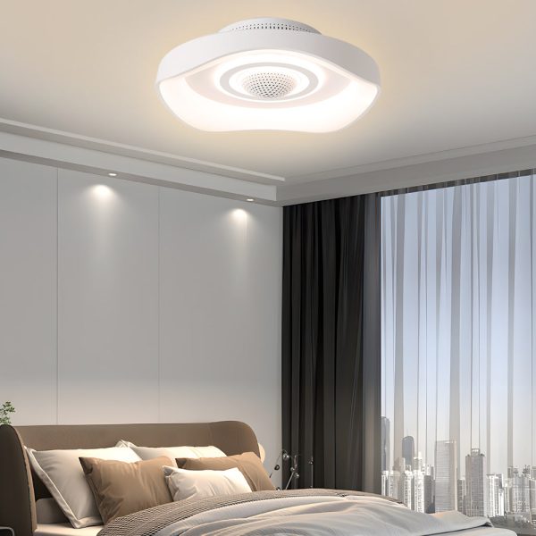 20'' Modern Round Bladeless Ceiling Fan with Dimmable LED Light - Image 3