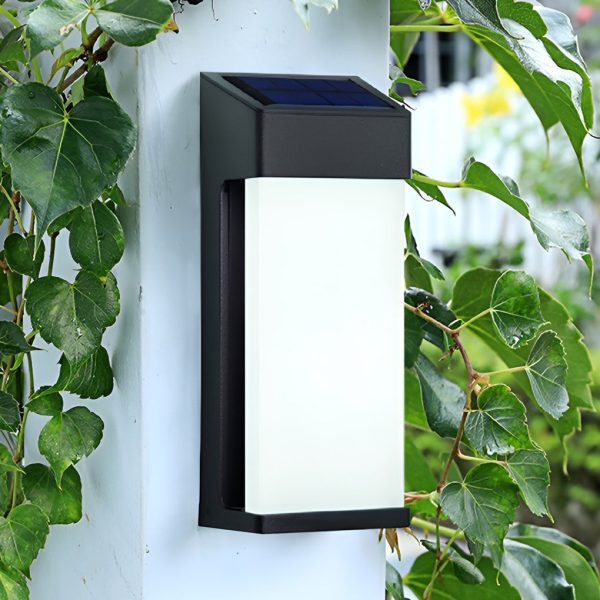 2 Pcs Rectangular LED Light-controlled Waterproof Outdoor Solar Sconce Lighting - Image 3