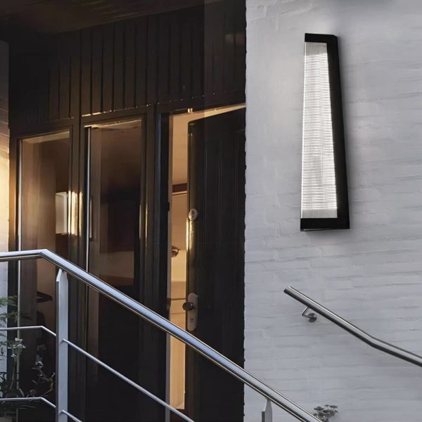 Striped Acrylic Waterproof LED Black Modern Outdoor Wall Lights Fixture - Image 4