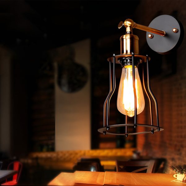Adjustable Retro Iron E27 Waterproof Industrial Plug in Wall Sconce Lighting - Image 3