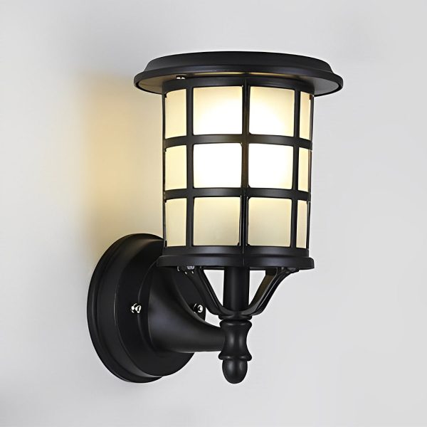 Retro Round Three Step Dimming Black European-style Solar Wall Sconces - Image 10