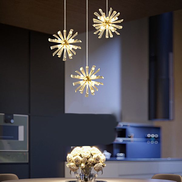 Glass Dandelions Fireworks Flower Three Step Dimming Nordic Pendant Lights - Image 2
