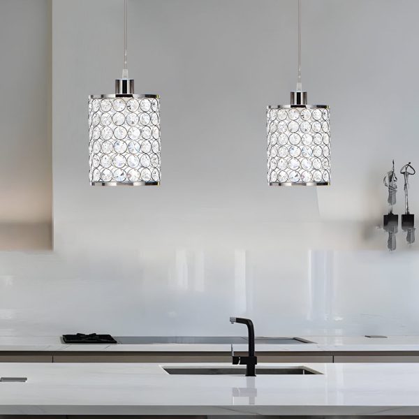 2 Pcs Cylinder Crystal Decorative Shade Minimalist Nordic Chandelier - Image 3