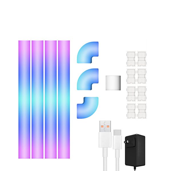 RGBIC Smart Wireless App Remote Control Splicing Decor Wall Sconce Lighting - Image 4