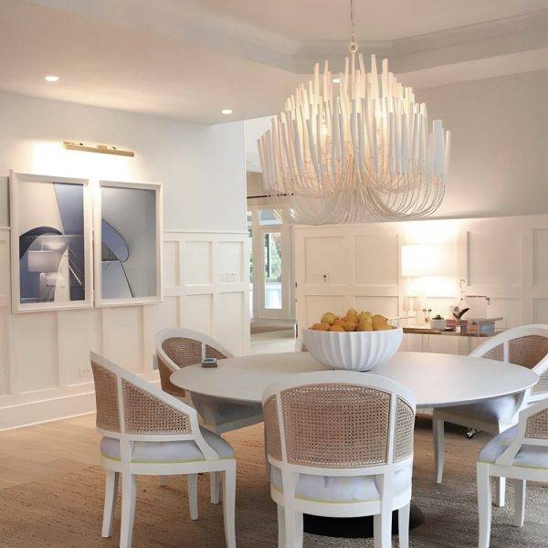 Whitewashed Wood Tilda Chandelier Large Hanging Ceiling Light - Image 4