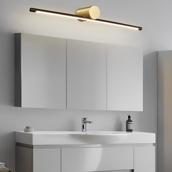 Modern Two-Tone Bathroom Vanity Light with Cylinder Fixture and Linear Bar - Image 3