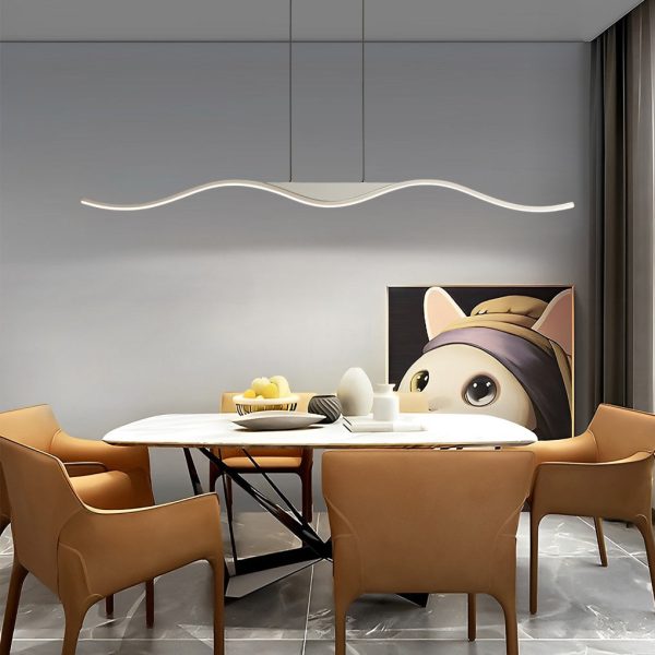 Minimalist Wave Three-Step Dimming Stepless Dimming Modern Chandelier - Image 3