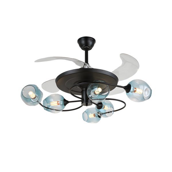 41-in 4 Blades Ceiling Fan Lights with 6/8-Light Glass Shades, Remote Control - Image 11