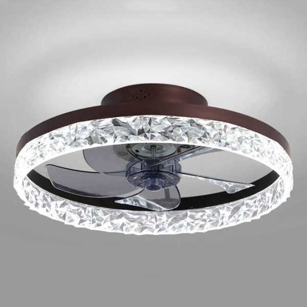 Modern Circle Ring LED Semi-Flush Mount Ceiling Fan Light - Image 15