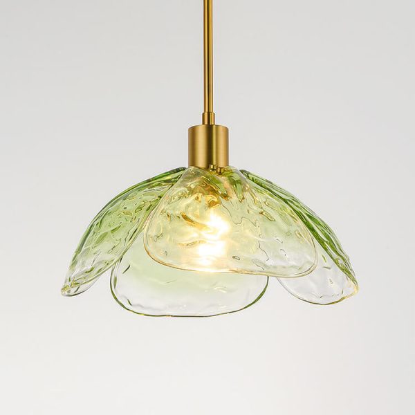 Modern Flower Petal Stained Glass 1-Light Pendant Light - Image 3