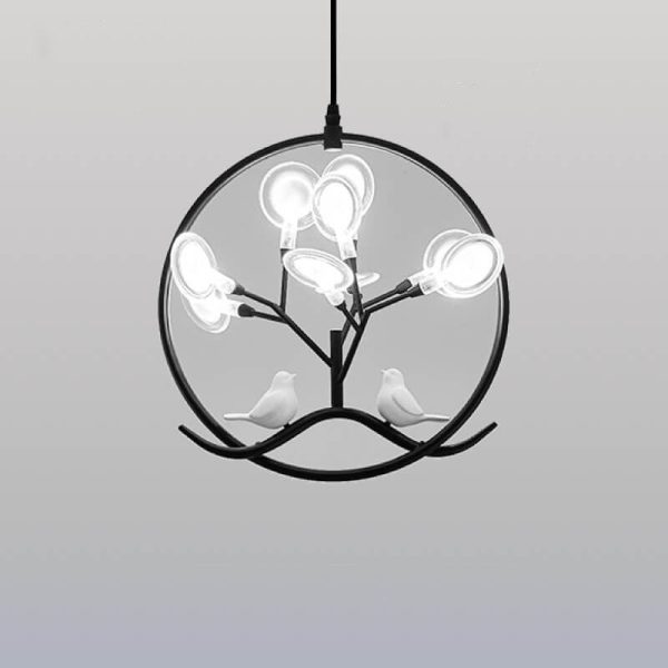 Nordic Metal Circular Bird Branch 9-Light Chandelier - Image 14