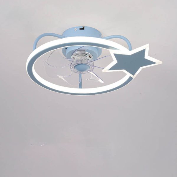 Childlike Star/Dolphin Design Quiet LED Flush Mount Fan Light - Image 6