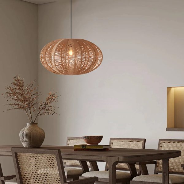 Retro Lantern Hemp Ropes Hardware Japanese Wabi-Sabi Style Chandelier - Image 2