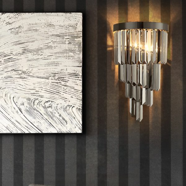 Creative Crystal Metal Three Step Dimming LED Post-Modern Wall Lamp - Image 3