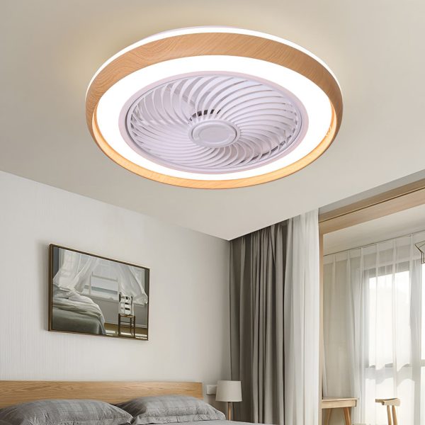 Round Ultra-thin Mute LED Nordic Bladeless Ceiling Fans with Remote Control - Image 7
