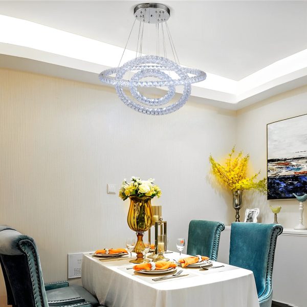 Luxury Crystal LED Chandelier 3-Tier Geometric or Stacked LED Pendant light - Image 5
