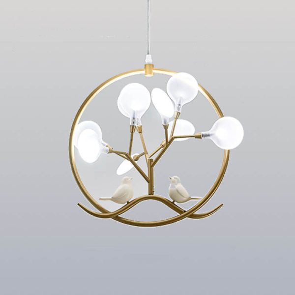 Nordic Metal Circular Bird Branch 9-Light Chandelier - Image 15