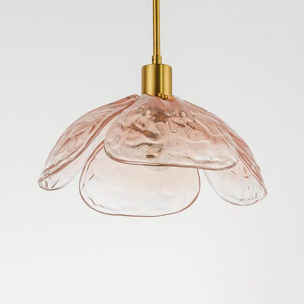 Modern Flower Petal Stained Glass 1-Light Pendant Light - Image 18