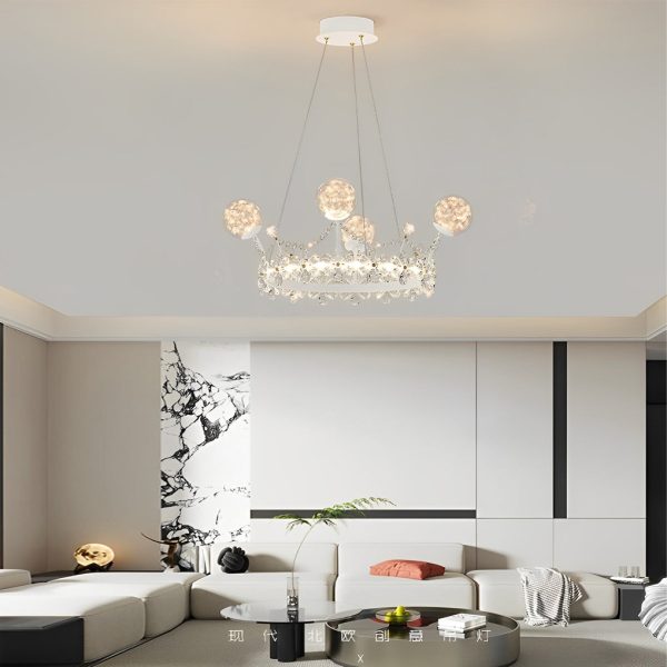 Flower Decor Crowns Crystal Glass Three Step Dimming Nordic Chandelier - Image 4