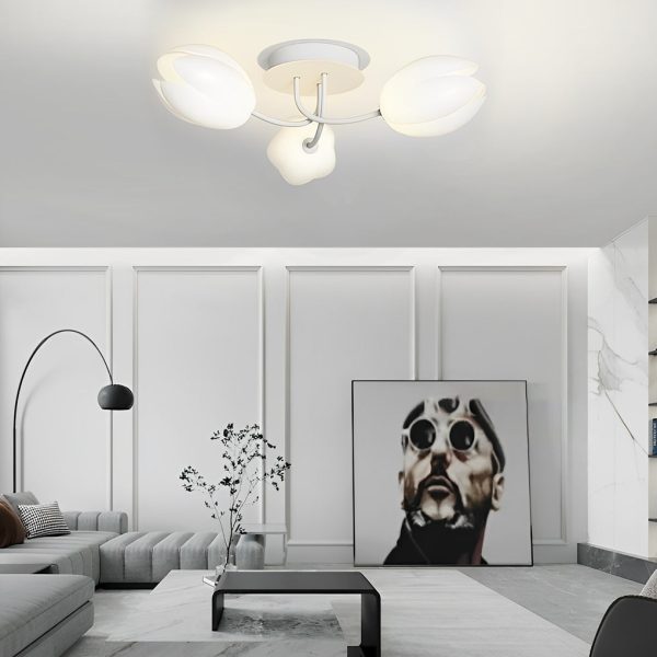 Tulips Flowers G9 14W White Minimalist Ceiling Lights Chandelier - Image 4