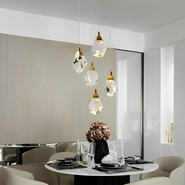 Spiral Crystal Electroplating Metal Modern Duplex Staircase Chandelier - Image 3