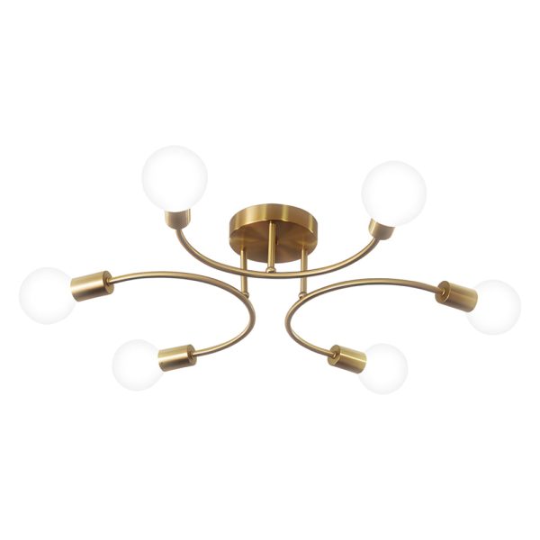 4/6/8-Light Curved Arms White Shade Modern Ceiling Light Fixture - Image 6