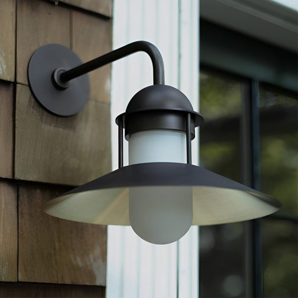 Antique Round Iron Glass Waterproof Black Retro Outdoor Wall Lights - Image 5