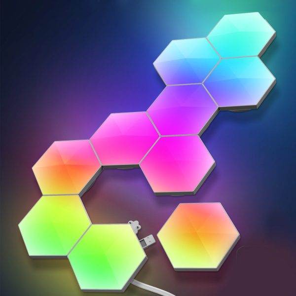 Hexagon Cellular Shaped RGBIC Intelligent Modern Wall Lamp Sconces Lighting - Image 5