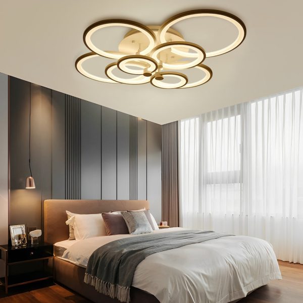 Multi Circles Dimmable LED Modern Ceiling Lights Flush Mount Lighting - Image 9