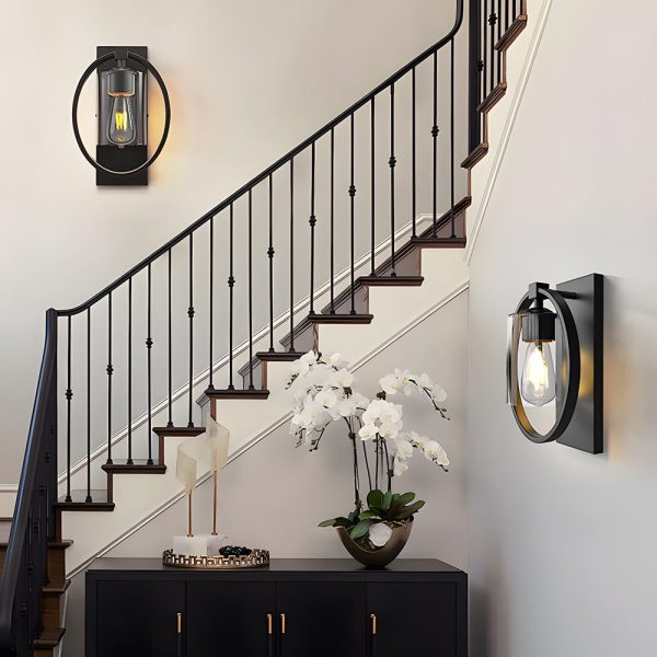 Black Industrial Tungsten Bulb Bathroom Sconces Lighting Wall Lights - Image 2