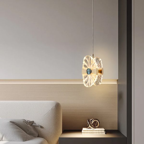 Acrylic Round Lotus Leaf 3 Step Dimming Luxury Modern Pendant Lights - Image 3